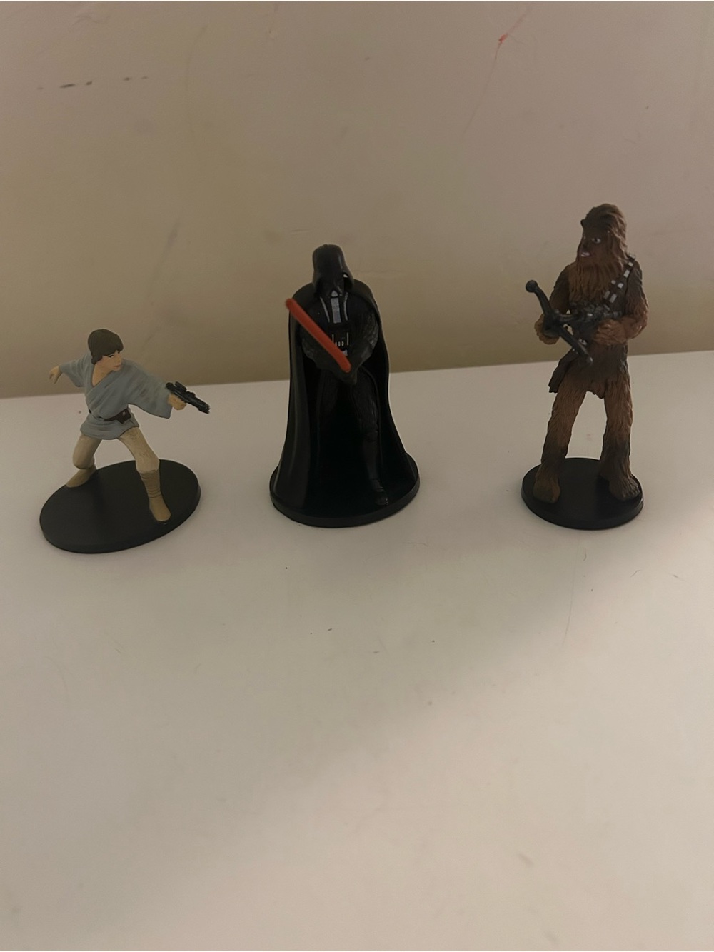 Star Wars Disney Cake Topper Figures Lot 3 PVC Luke Vader Chewbacca